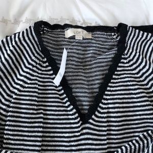 LOFT black and white striped sweater